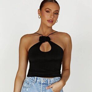 Hello Molly Rose Halter Top - Black - Size US 4